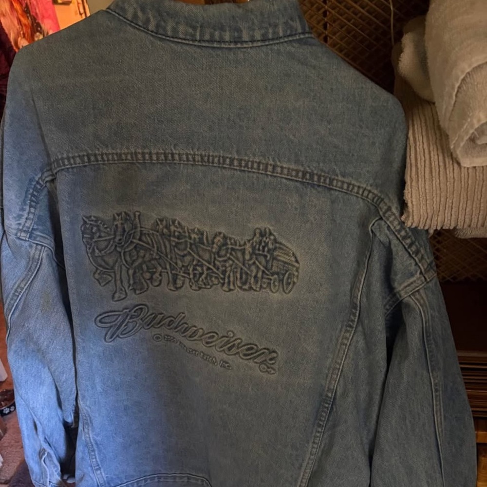 Budweiser Blue Denim Jacket with Embroidery